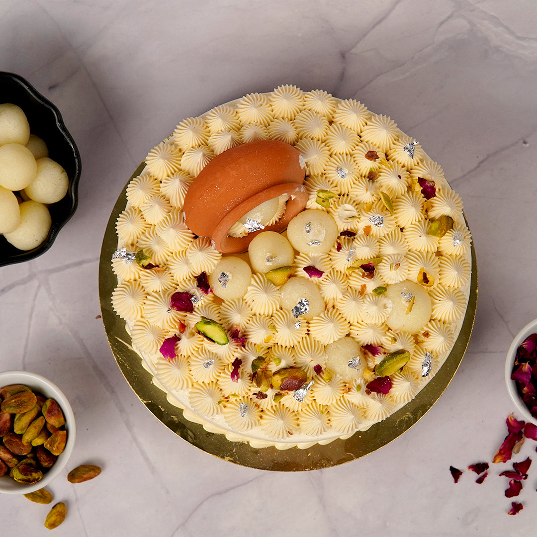 Red Rasagulla Rasgulla Cake
