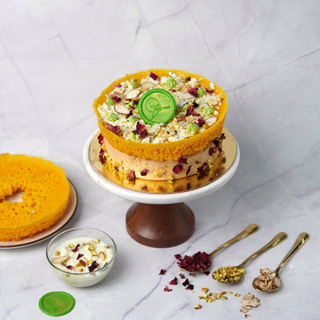 Ghevar Rabdi Cake